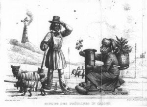 Karikatur in "Der Salon - ein Unterhaltungsblatt für Gebildete", 1842